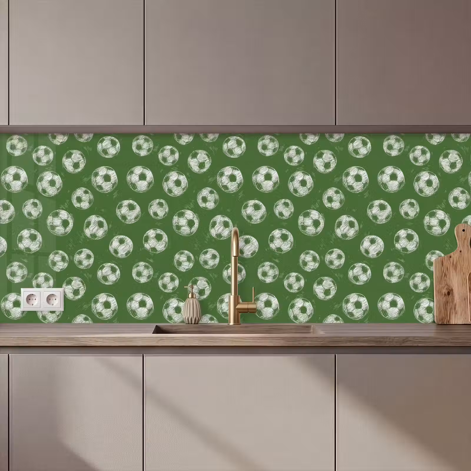 Schienale cucina - Calcio - Sport - Verde — 1