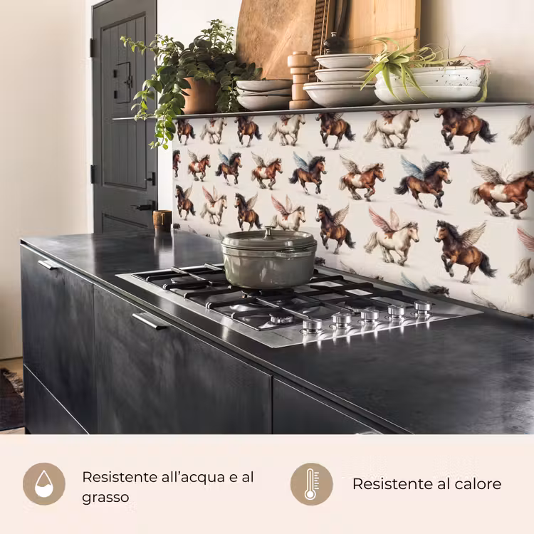 Schienale cucina - Cavalli - Ali - Colorati — 5
