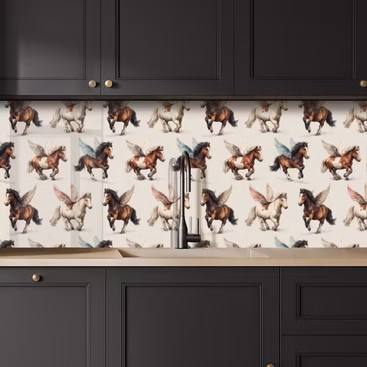 Schienale cucina - Cavalli - Ali - Colorati — 6
