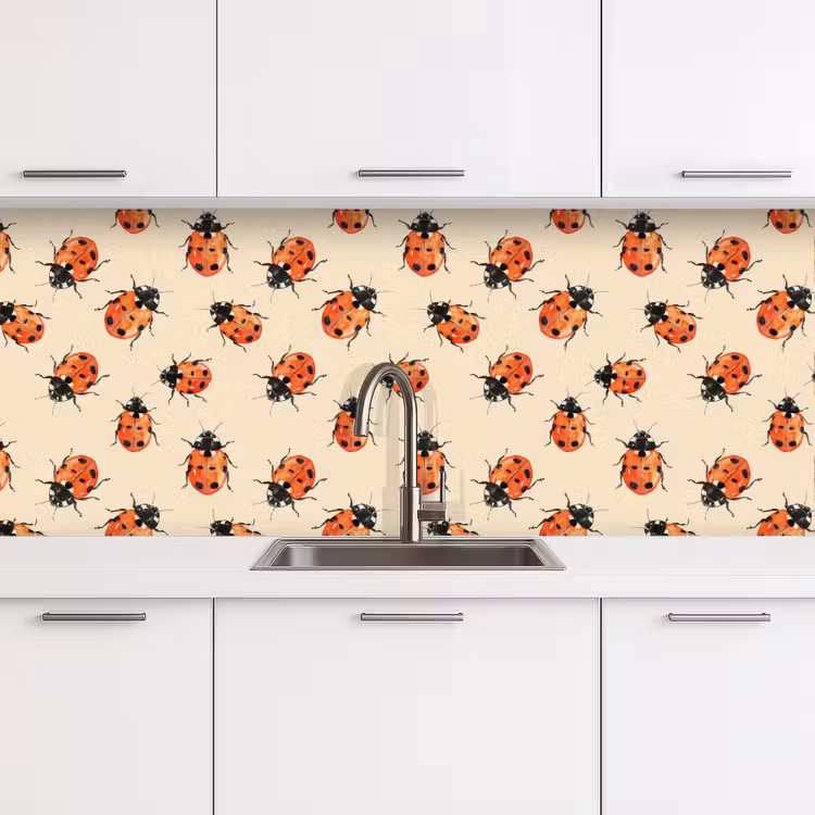 Schienale cucina - Coccinelle - Motivo - Rosso — 4