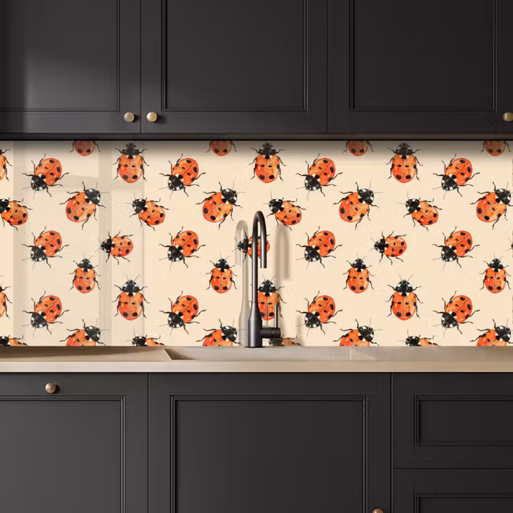 Schienale cucina - Coccinelle - Motivo - Rosso — 6