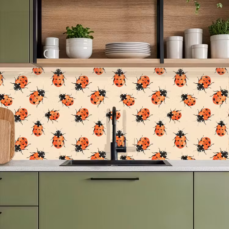 Schienale cucina - Coccinelle - Motivo - Rosso — 8