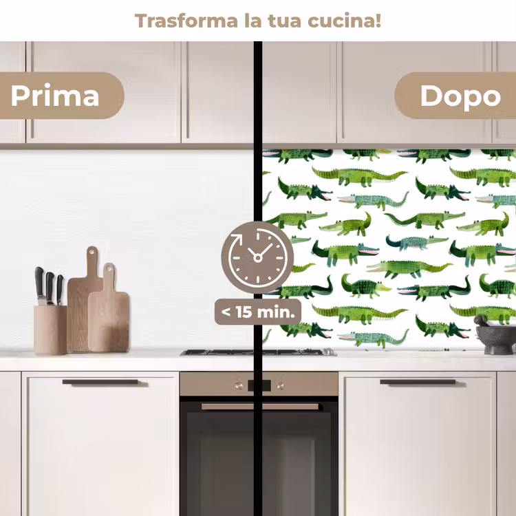 Schienale cucina - coccodrillo - Giocoso - Verde — 3