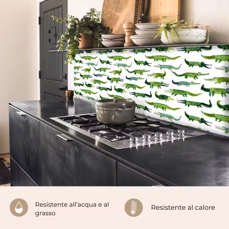 Schienale cucina - coccodrillo - Giocoso - Verde — 5