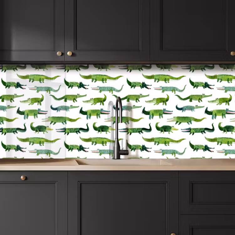 Schienale cucina - coccodrillo - Giocoso - Verde — 6