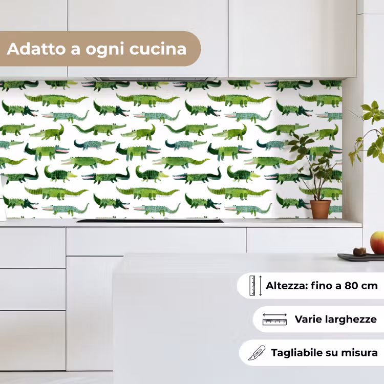 Schienale cucina - coccodrillo - Giocoso - Verde — 7