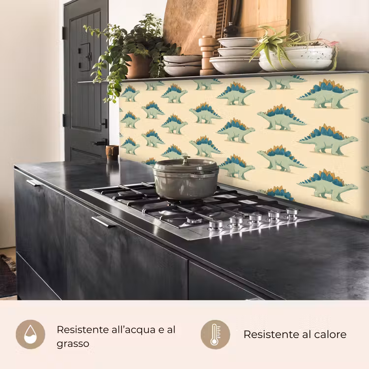 Schienale cucina - Dino - Modello - Verde — 5