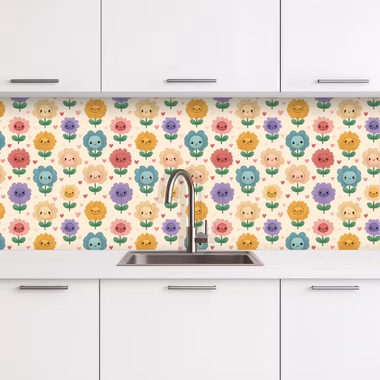 Schienale cucina - Fiori - Cuori - Colorati — 4