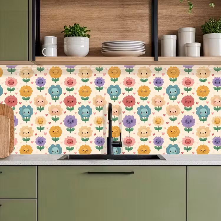Schienale cucina - Fiori - Cuori - Colorati — 8