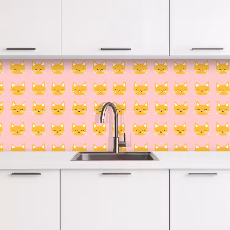 Schienale cucina - Gatti - Motivo - Rosa — 4