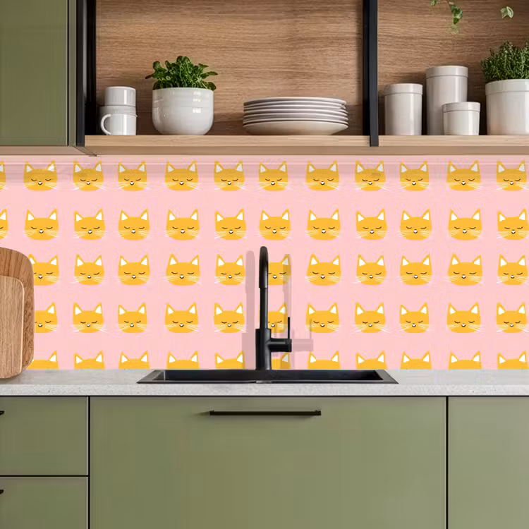 Schienale cucina - Gatti - Motivo - Rosa — 8