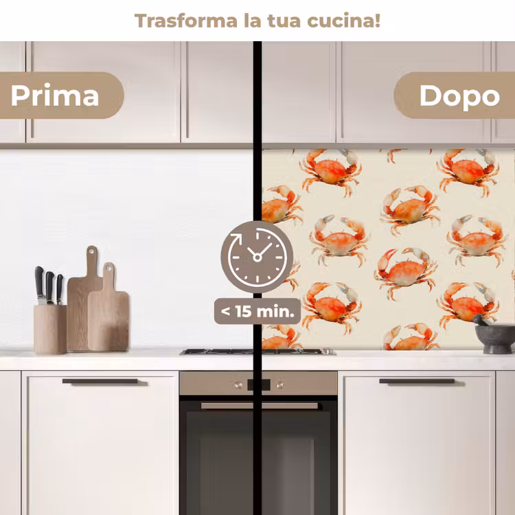 Schienale cucina - Granchi - Modello - Arancione — 3