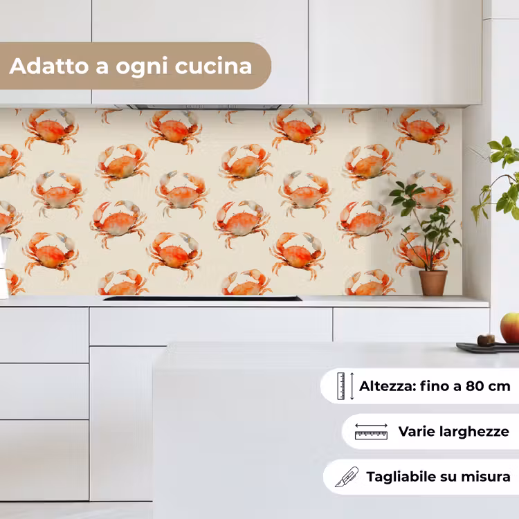 Schienale cucina - Granchi - Modello - Arancione — 7