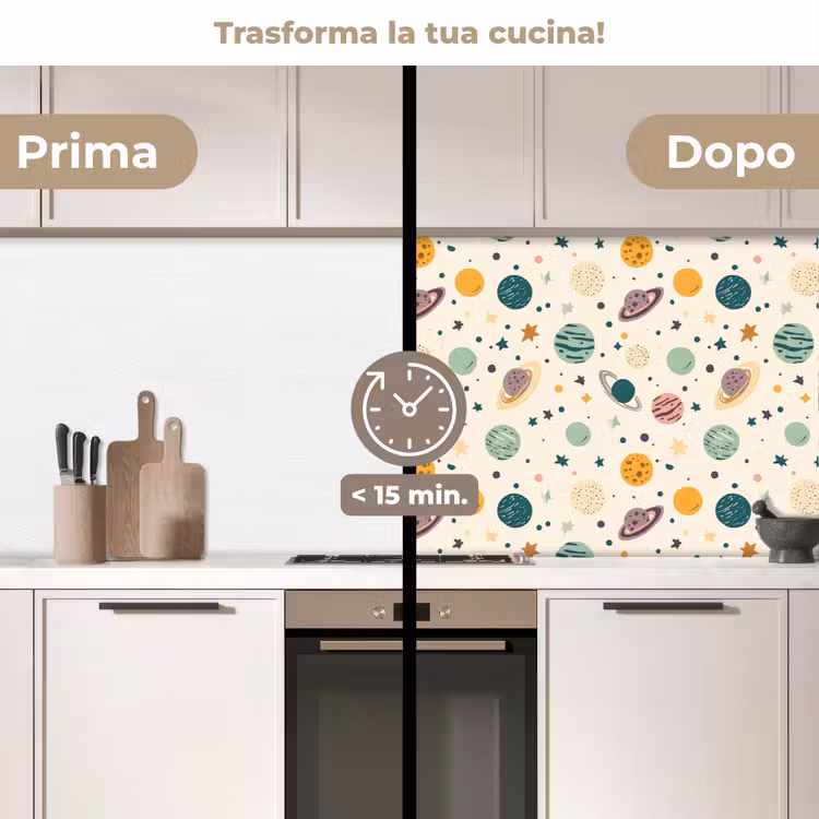 Schienale cucina - Pianeti - Retrò - Colorato — 3