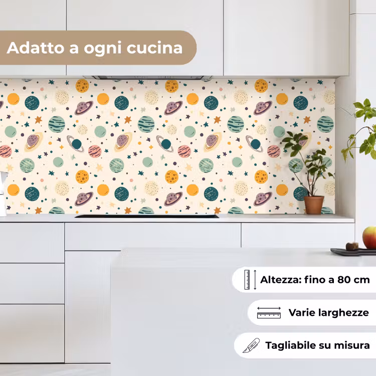 Schienale cucina - Pianeti - Retrò - Colorato — 7
