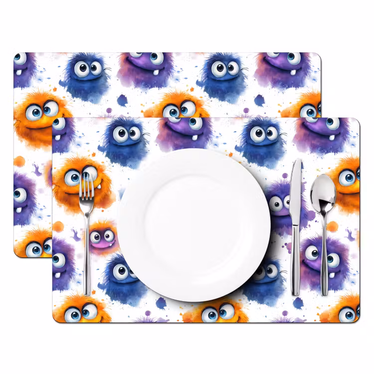 Tovaglietta – 6 pezzi - Mostri - Acquerello - Colorato — 2