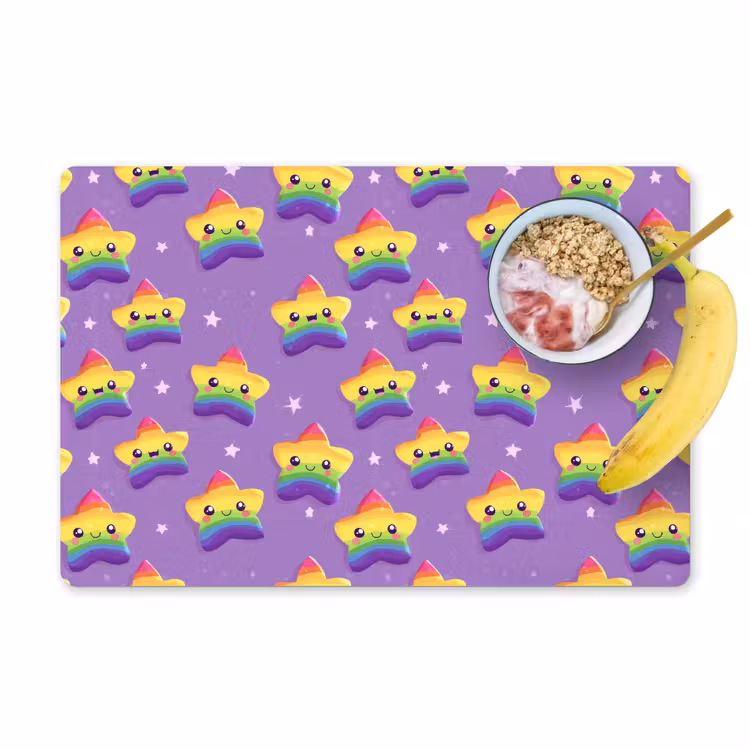 Tovaglietta – 6 pezzi - Stelle - Arcobaleno - Viola — 1