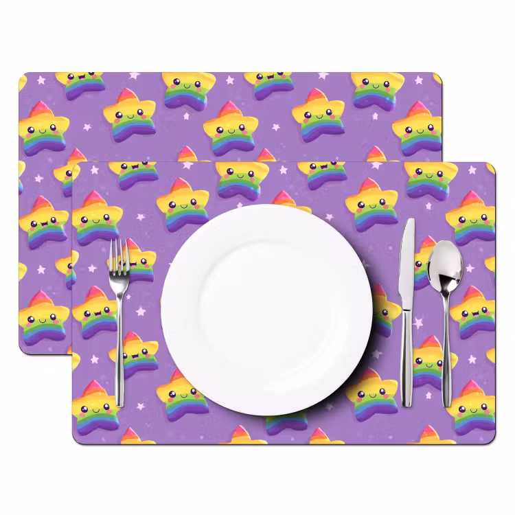Tovaglietta – 6 pezzi - Stelle - Arcobaleno - Viola — 2