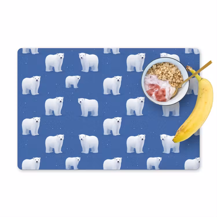 Tovaglietta – 6 pezzi - Orso polare - Motivo - Blu — 1
