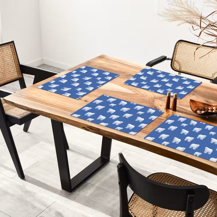Tovaglietta – 6 pezzi - Orso polare - Motivo - Blu — 4