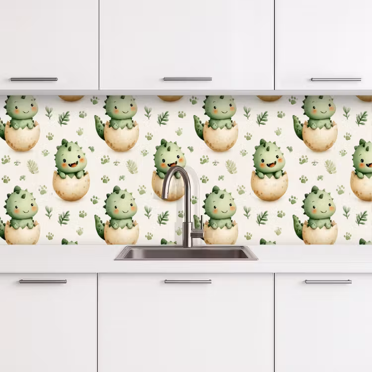 Schienale cucina - Dino - Uova - Verde — 4