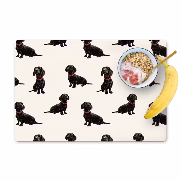 Tovaglietta – 6 pezzi - Cane - Motivo - Nero — 1