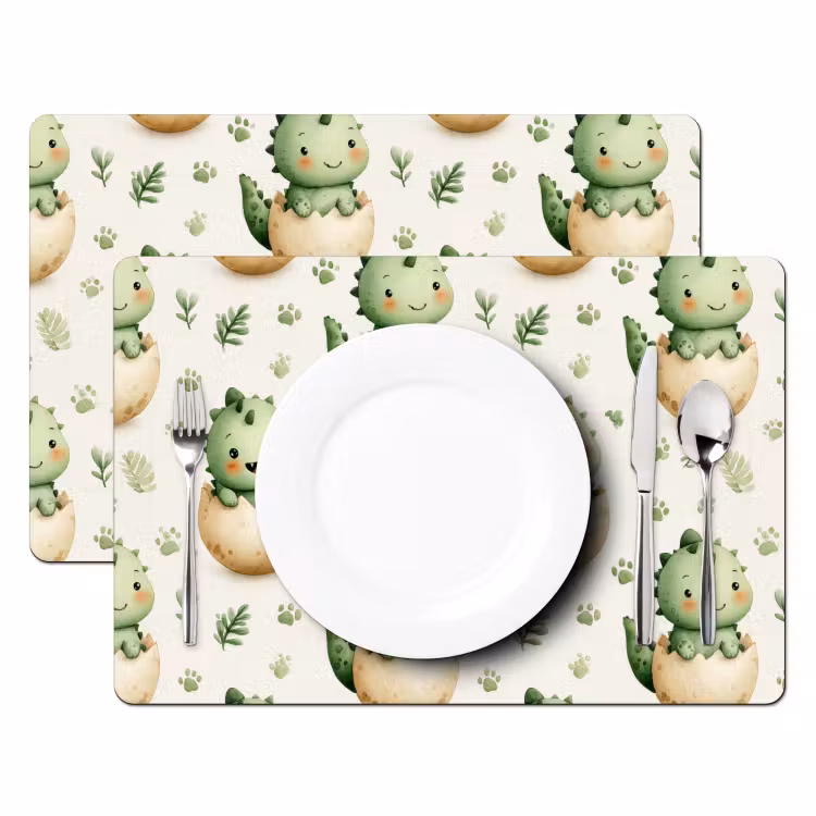 Tovaglietta – 6 pezzi - Dino - Uova - Verde — 2