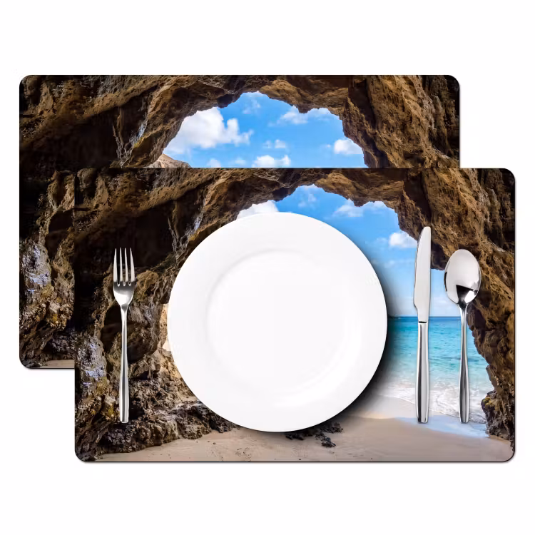 Tovaglietta – 6 pezzi - Grotta - Spiaggia - Mare - Blu — 2