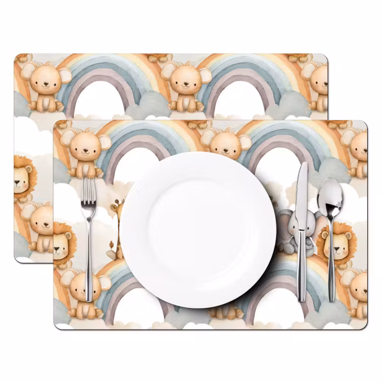 Tovaglietta – 6 pezzi - Safari - Arcobaleno - Colorato — 2