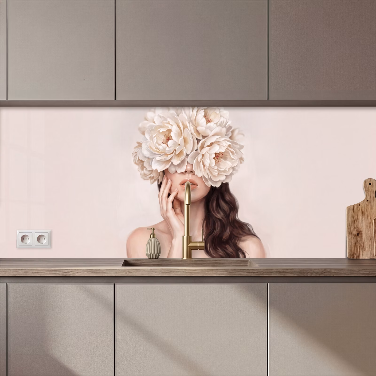 Schienale cucina - Viso - Peonia - Crema — 1