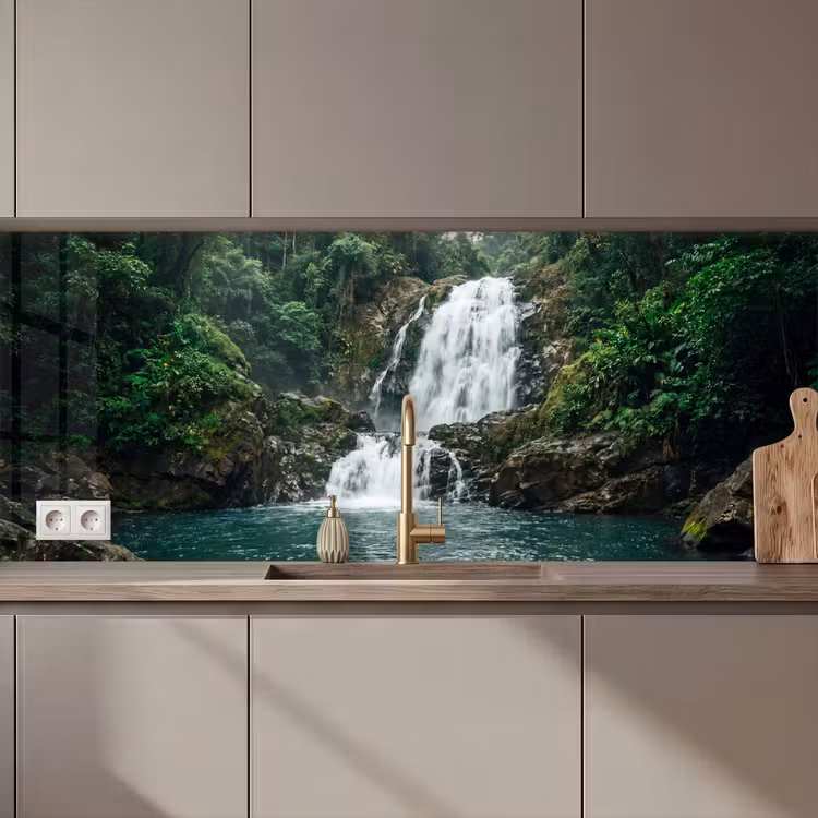 Schienale cucina - Cascata - Foresta - Natura - Greenkhgyguyg — 1
