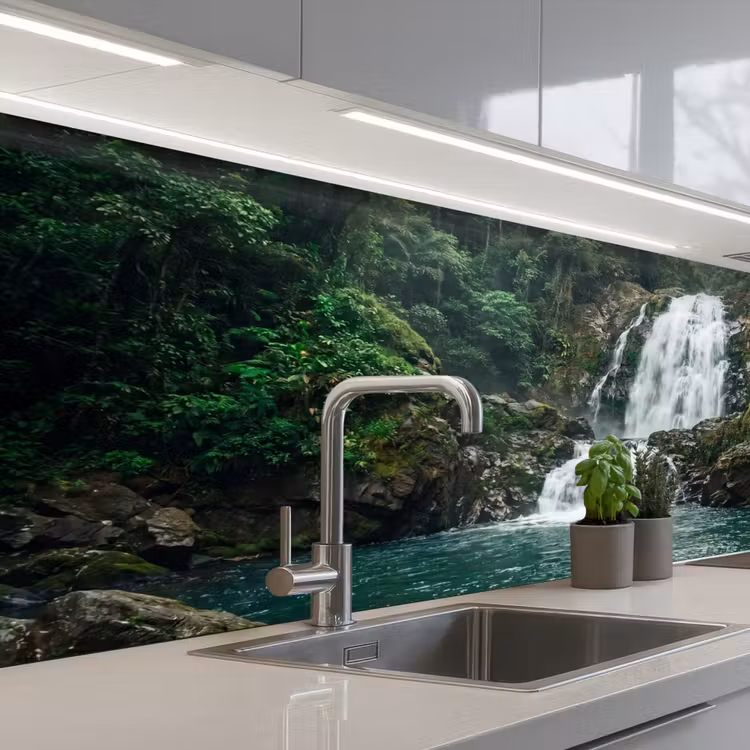 Schienale cucina - Cascata - Foresta - Natura - Greenkhgyguyg — 2