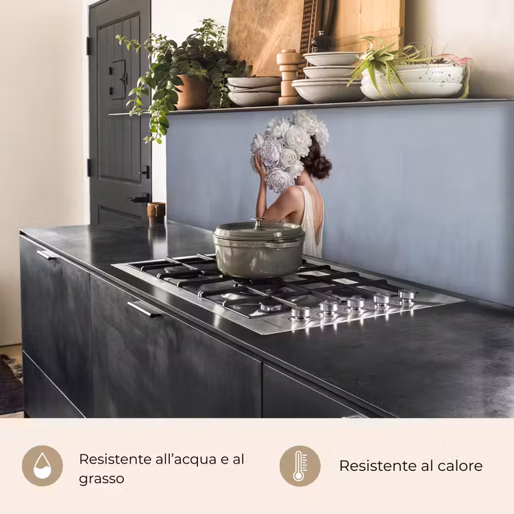 Schienale cucina - Fiori - Donna - Bianco — 5