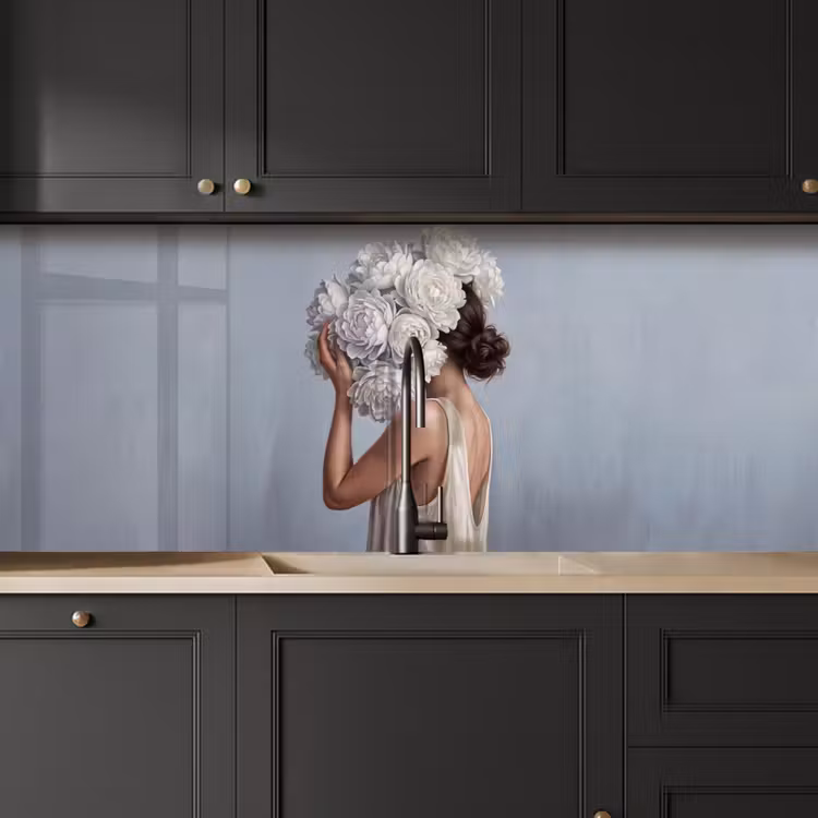 Schienale cucina - Fiori - Donna - Bianco — 6