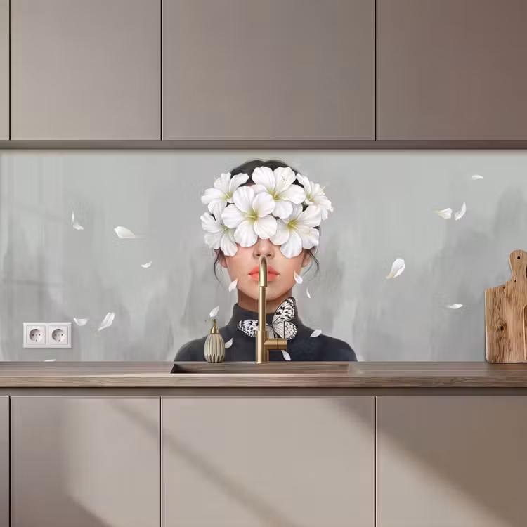 Schienale cucina - Gigli - Ritratto - Bianco — 1