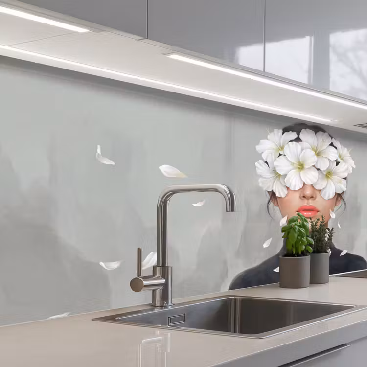 Schienale cucina - Gigli - Ritratto - Bianco — 2
