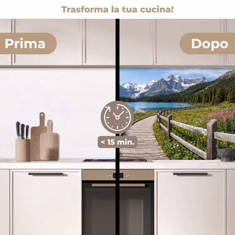 Schienale cucina - Montagne - Lago - Paesaggio - Blu — 3