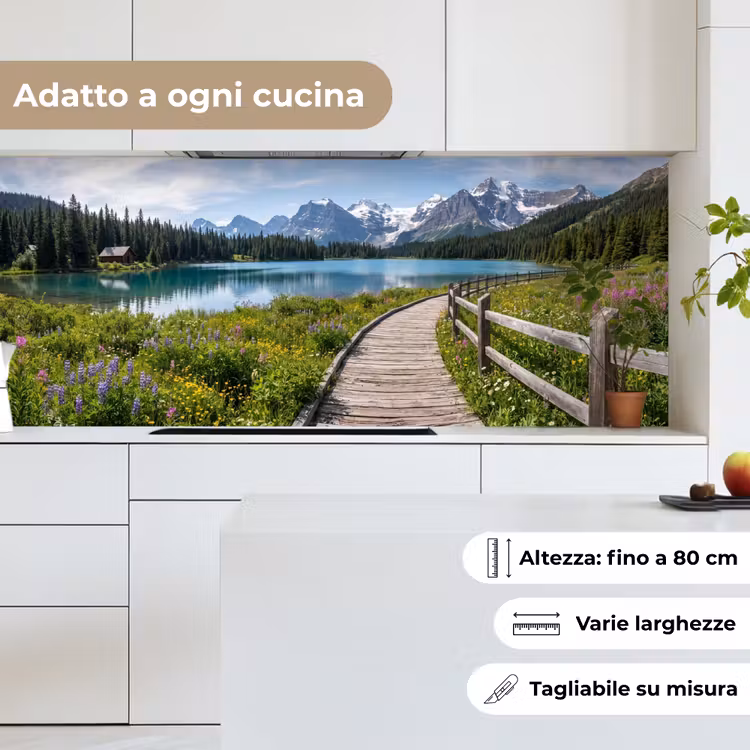 Schienale cucina - Montagne - Lago - Paesaggio - Blu — 7