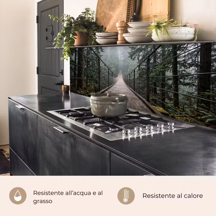 Schienale cucina - Ponte - Foresta - Nebbia - Natura — 5