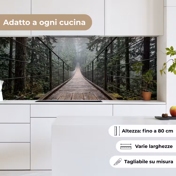 Schienale cucina - Ponte - Foresta - Nebbia - Natura — 7