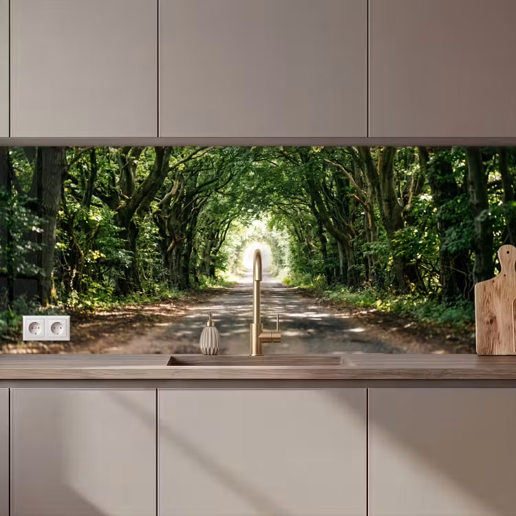Schienale cucina - Strada - Alberi - Natura - Verde — 1