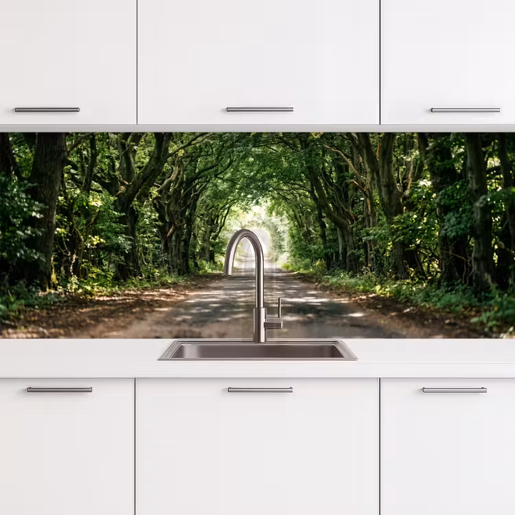 Schienale cucina - Strada - Alberi - Natura - Verde — 4
