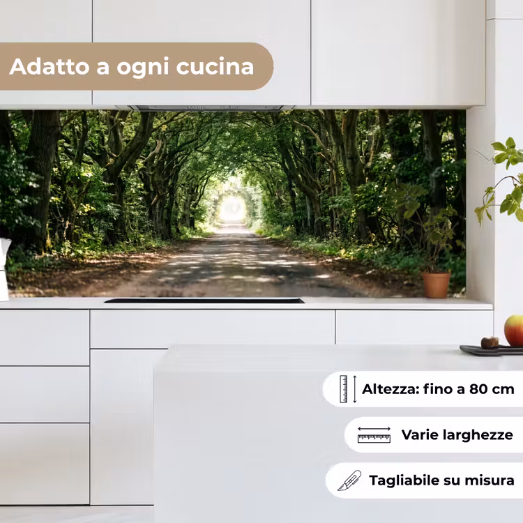 Schienale cucina - Strada - Alberi - Natura - Verde — 7