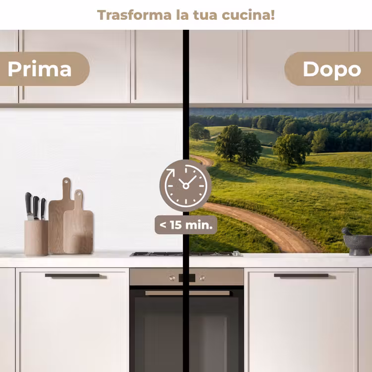 Schienale cucina - Strada - Prato - Natura - Verde — 3