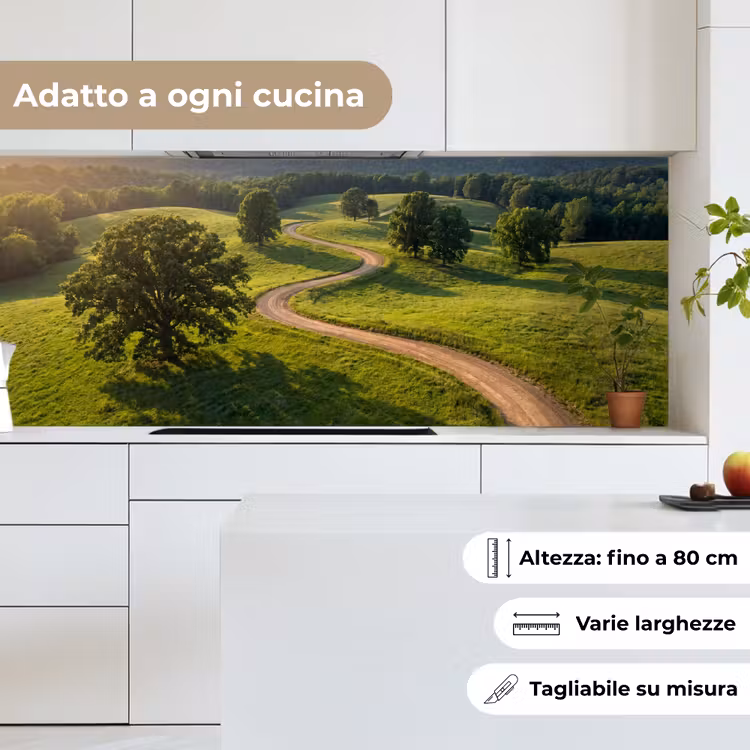 Schienale cucina - Strada - Prato - Natura - Verde — 7