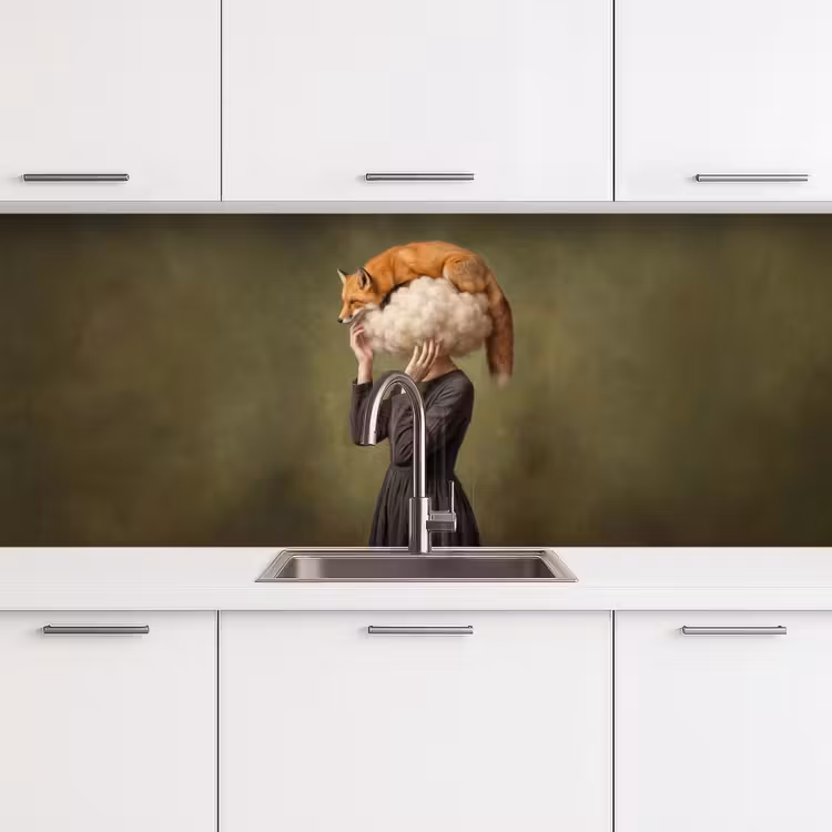Schienale cucina - Volpe - Surrealista - Verde — 4