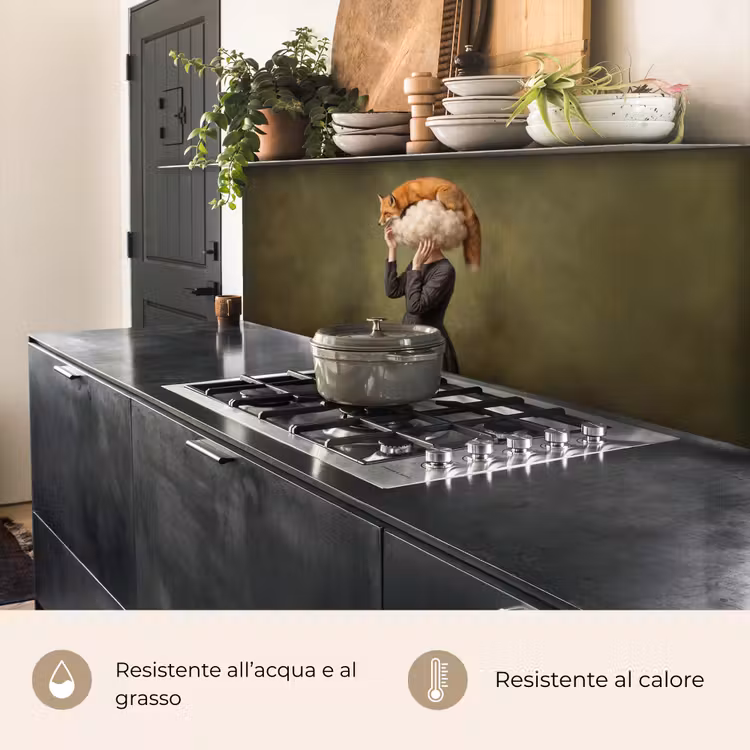 Schienale cucina - Volpe - Surrealista - Verde — 5