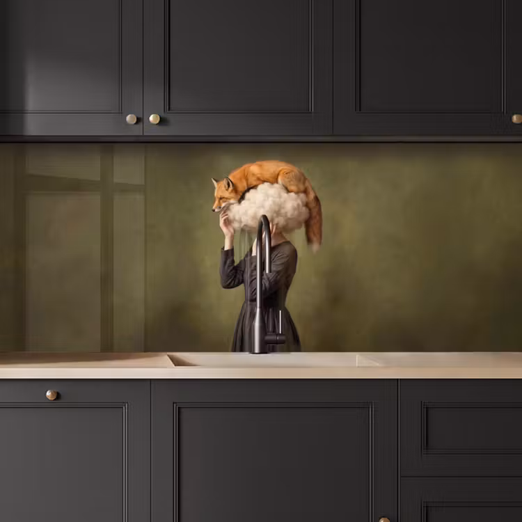 Schienale cucina - Volpe - Surrealista - Verde — 6