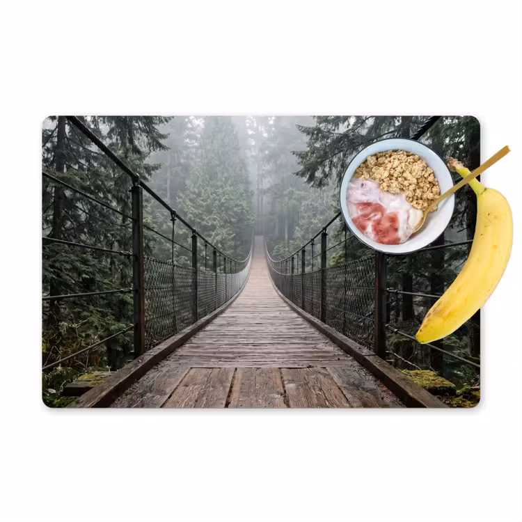 Tovaglietta – 6 pezzi - Ponte - Foresta - Nebbia - Natura — 1