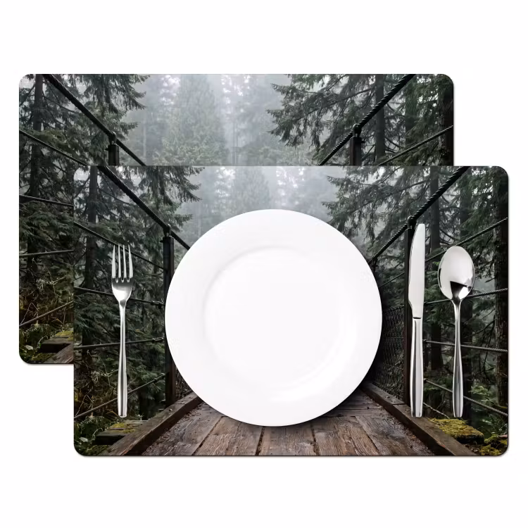 Tovaglietta – 6 pezzi - Ponte - Foresta - Nebbia - Natura — 2